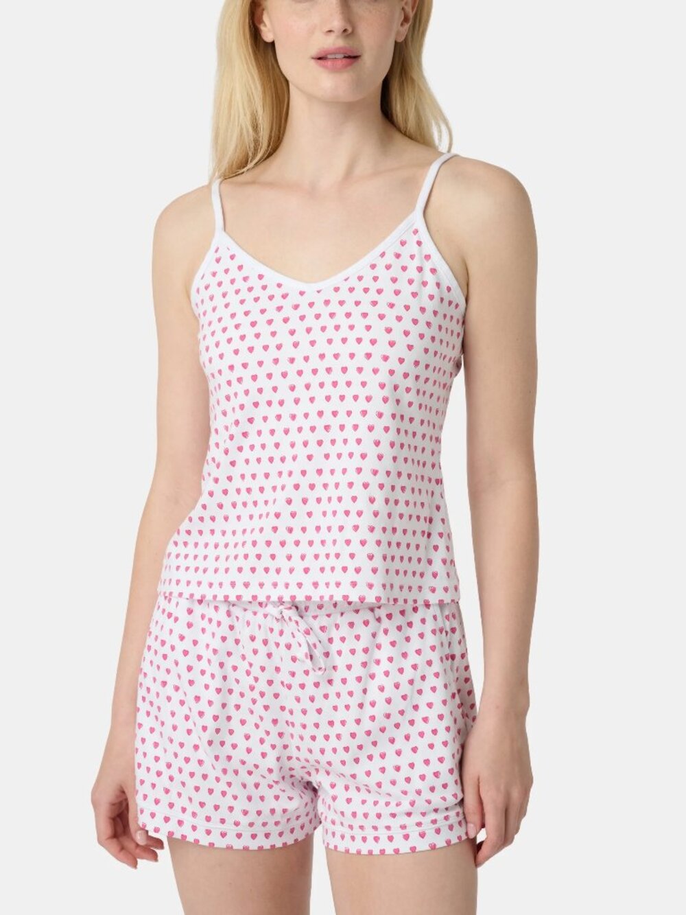 NWOT Roller Rabbit Mischa Pink Hearts Tank Shorts Pajama Set Size M